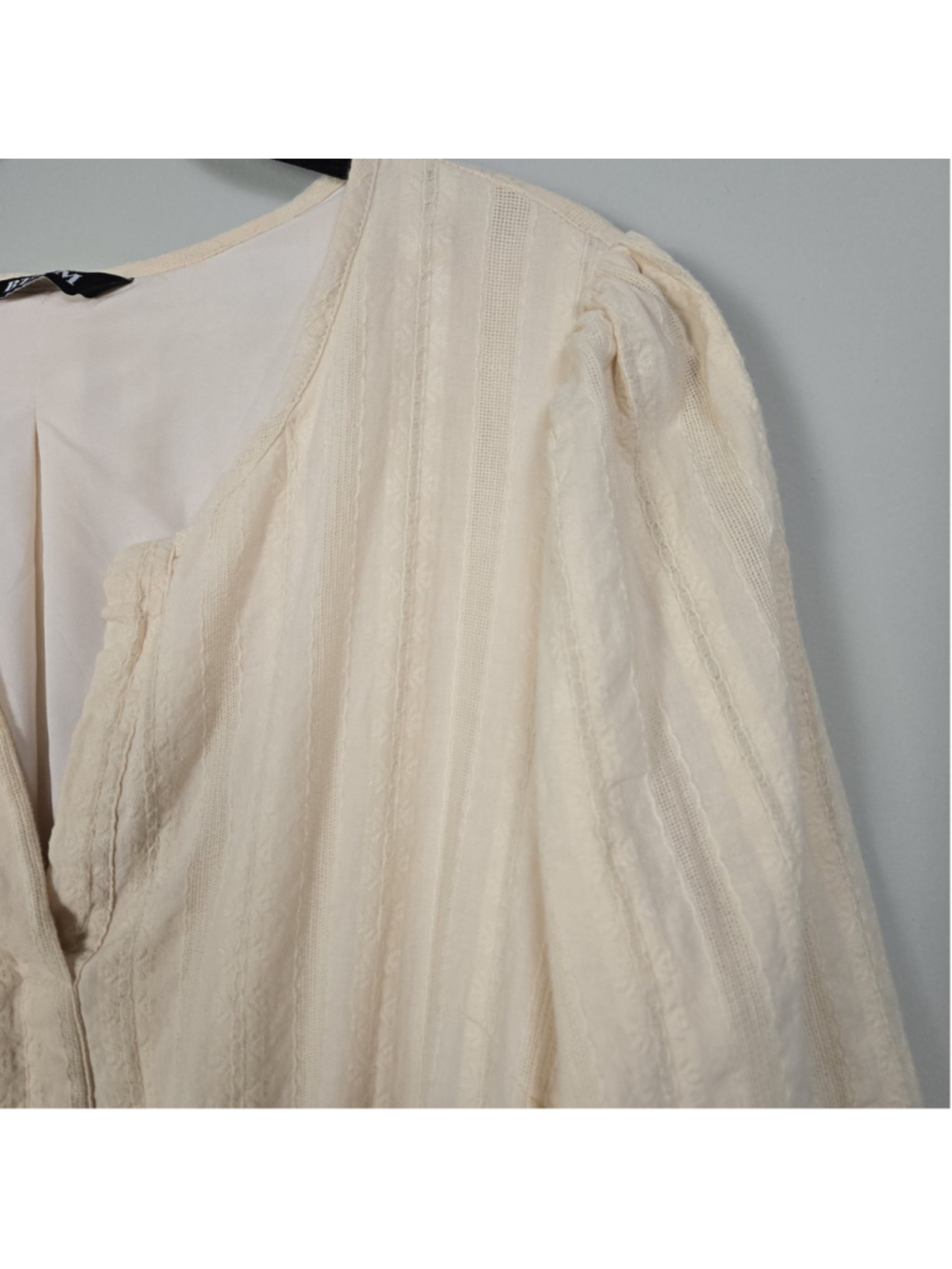 BTFBM Womens Embroidered Tiered Maxi Dress XL Beige Cottagecore Peasant Boho - Picture 3 of 8